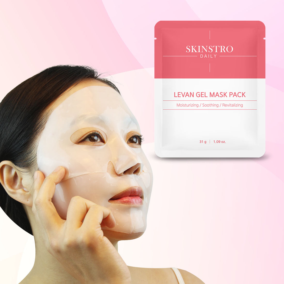 Skinstro Levan Gel Mask Pack of 10 | Deep Hydration & Cooling Soothing Gel Sheet | Super Adherence Mask for Dry & Heated Skin | Korean Skincare Overnight Hydration Mask