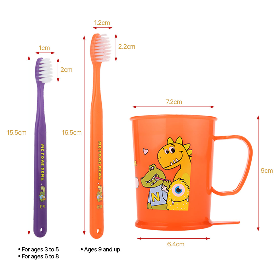 Wedent  Kids Mouthwash cup Set-For 3-9+ years old|(Features: Products that change color with temperature)