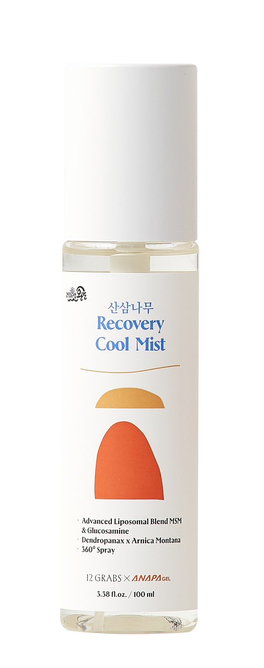 12GRABS Recovery Cool Mist – Hwangchil + Arnica Montana + MSM Liposome Instant Refresh & Fatigue Relief Spray 100ml