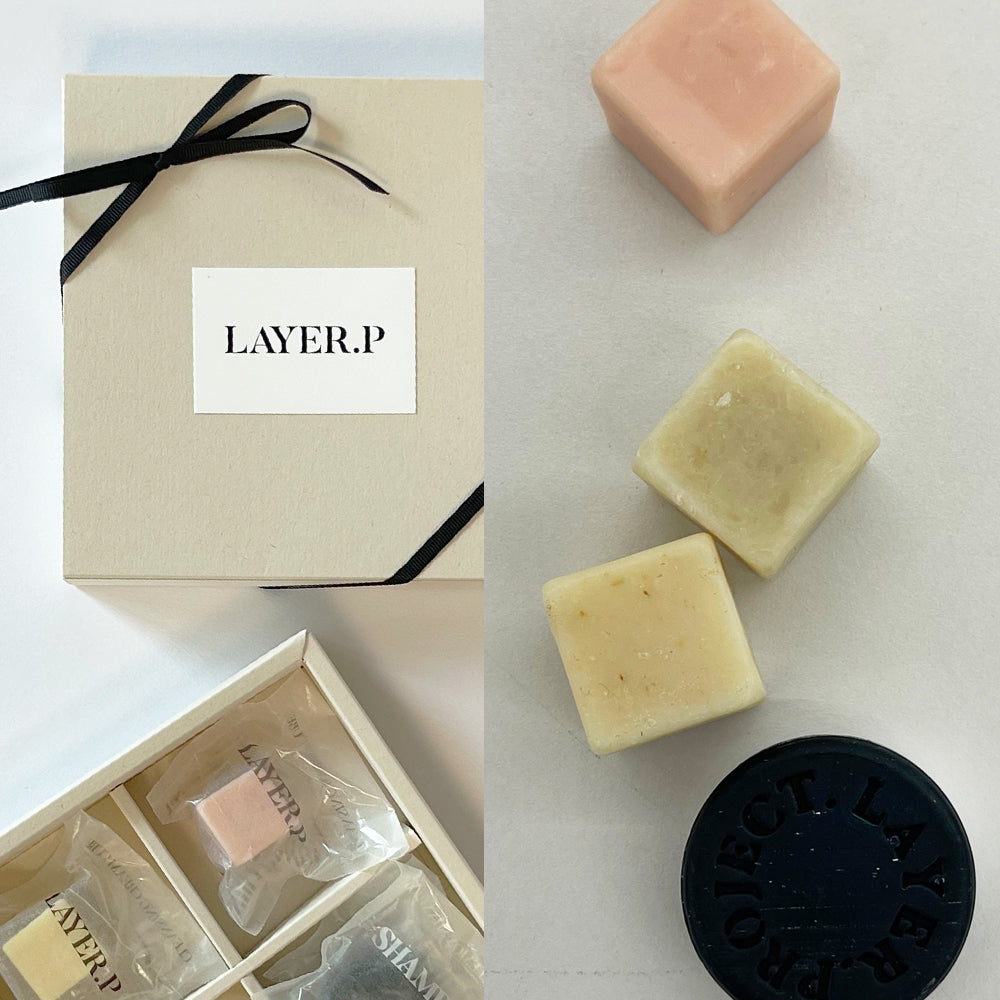 LAYER.P Starter Set (3 Cubes + 2 Shampoo Bars + Foam Maker)
