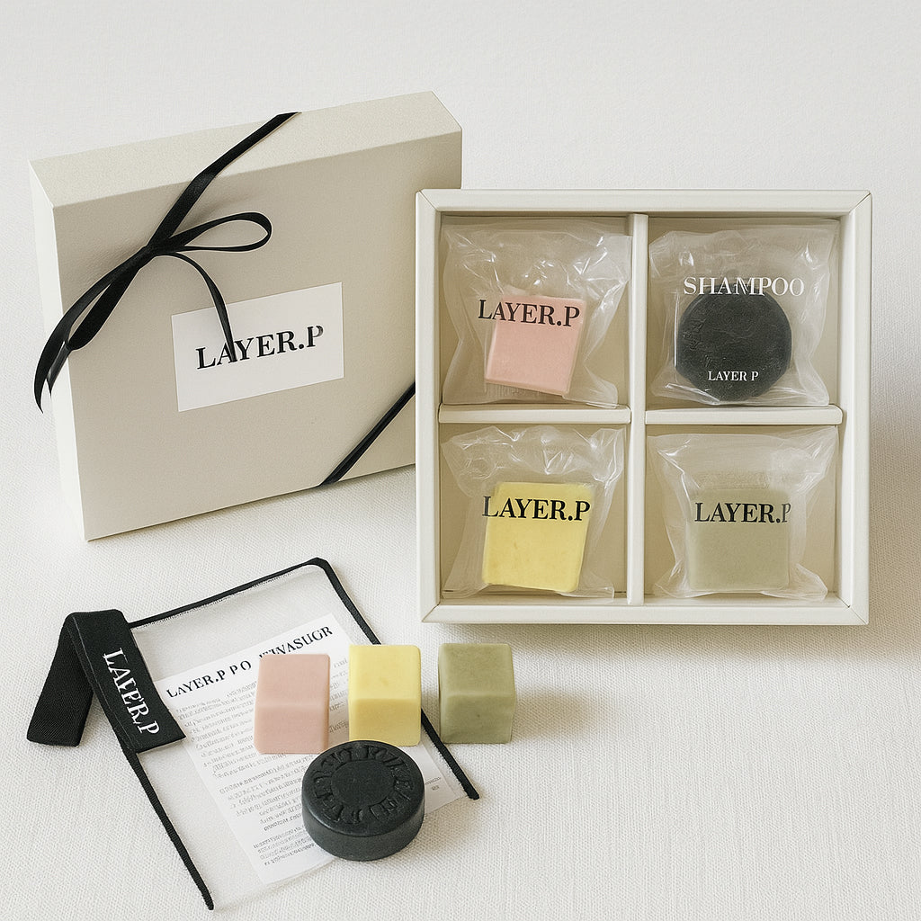 LAYER.P Starter Set (3 Cubes + 2 Shampoo Bars + Foam Maker)
