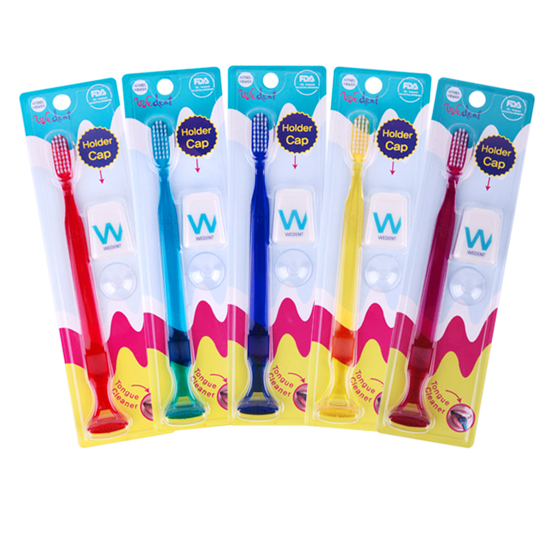 Wedent Toothbrush with tongue cleaner 1P + Toothbrush Cap 1P