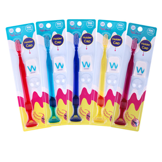 Wedent Toothbrush with tongue cleaner 1P + Toothbrush Cap 1P