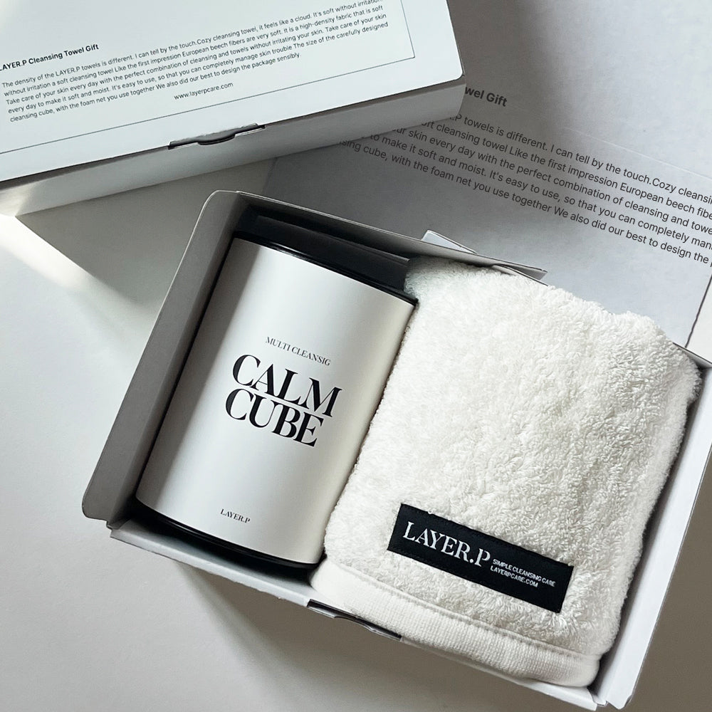 LAYER.P Towel Gift Set (5 Cubes + Foam Maker + Towel)