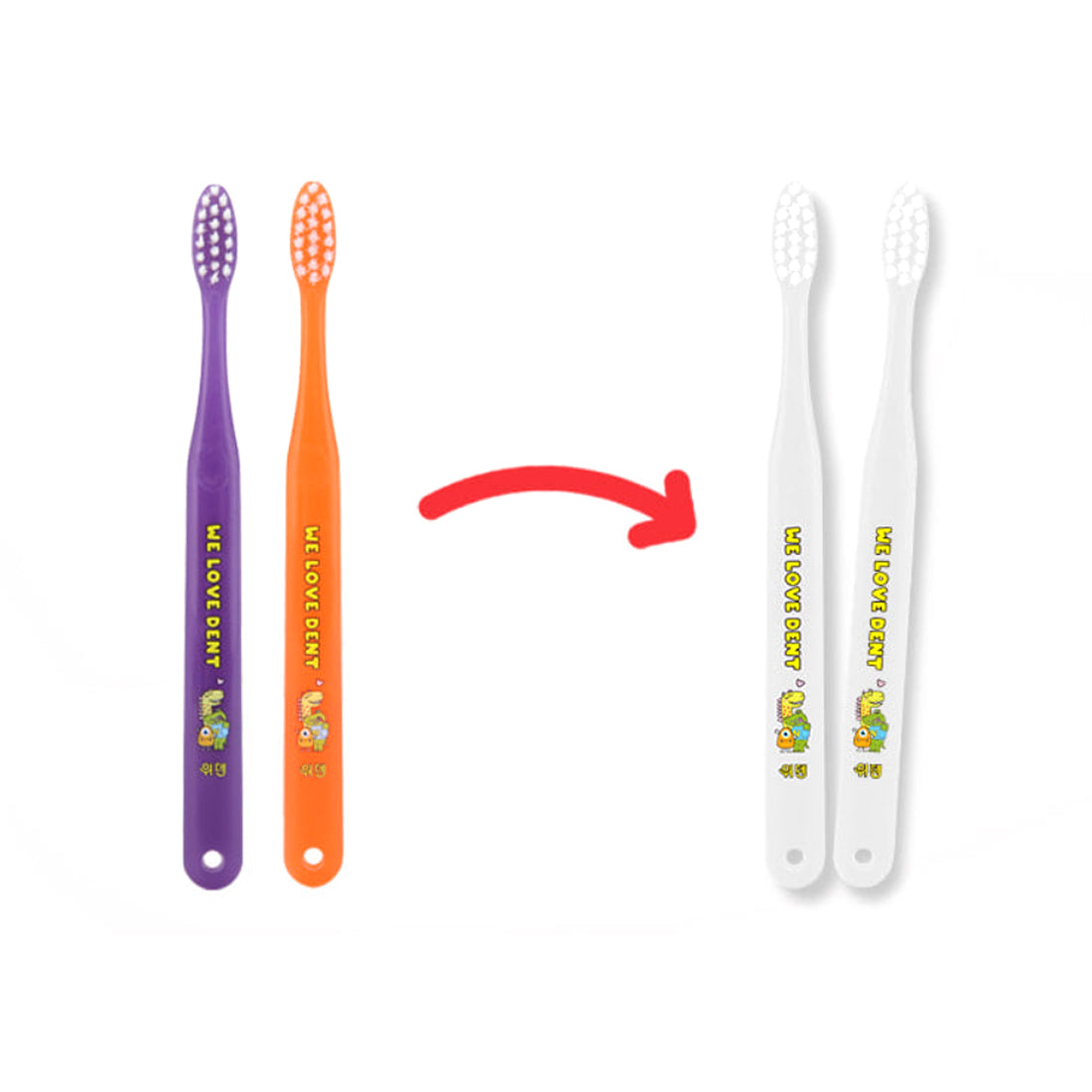 Wedent Kids & Junior ToothBrush 12P (Features: Products that change color with temperature) |For 3-9+ years old| (Toothbrush)