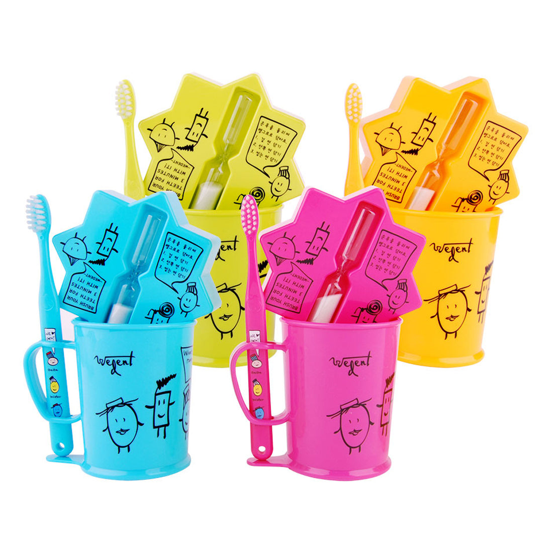 Wedent  Kids Mouthwash cup + Three minutes Hourglass Set |For 3-9+ years old|
