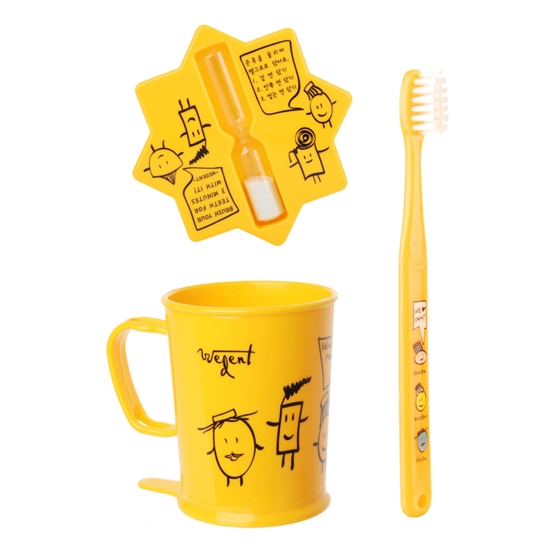 Wedent  Kids Mouthwash cup + Three minutes Hourglass Set |For 3-9+ years old|